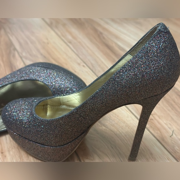 STEVE MADDEN MELINA GLITTER PLATFORM STILETTO HEELS. WOMEN SIZE 6.5 - Picture 2 of 6